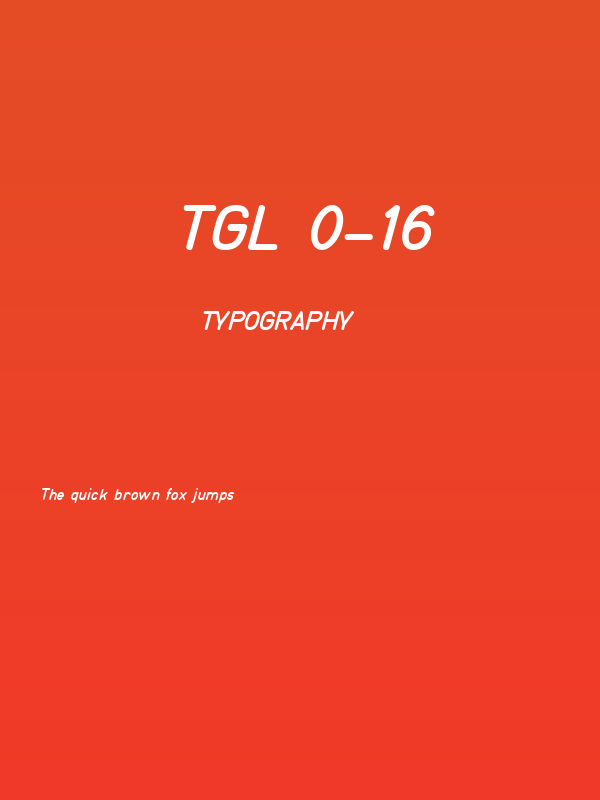 TGL 0-16 Poster