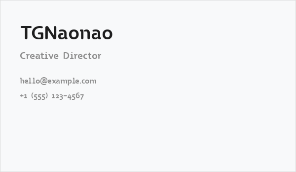 TGNaonao Business Card