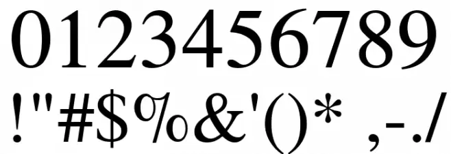 TGRoman Font OTHER CHARS