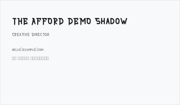 THE AFFORD DEMO Shadow Business Card