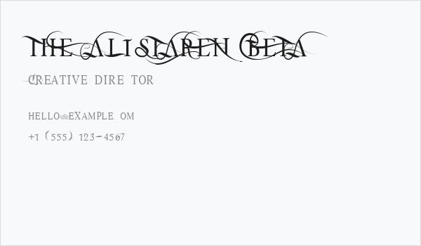 THE ALISTAREN BETA Business Card