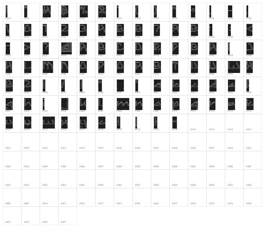 THE AMAZING ME-Hollow-Inverse Character Map