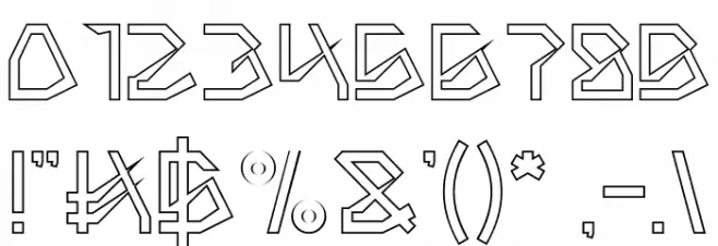 THE AMAZING ME-Hollow Font OTHER CHARS