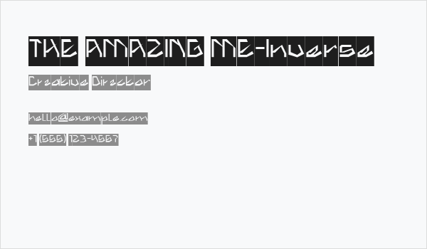 THE AMAZING ME-Inverse Business Card