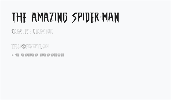 THE AMAZING SPIDER-MAN Business Card