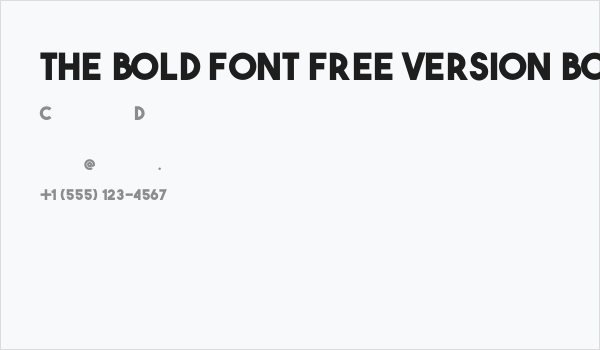 THE BOLD FONT FREE VERSION BOLD Business Card