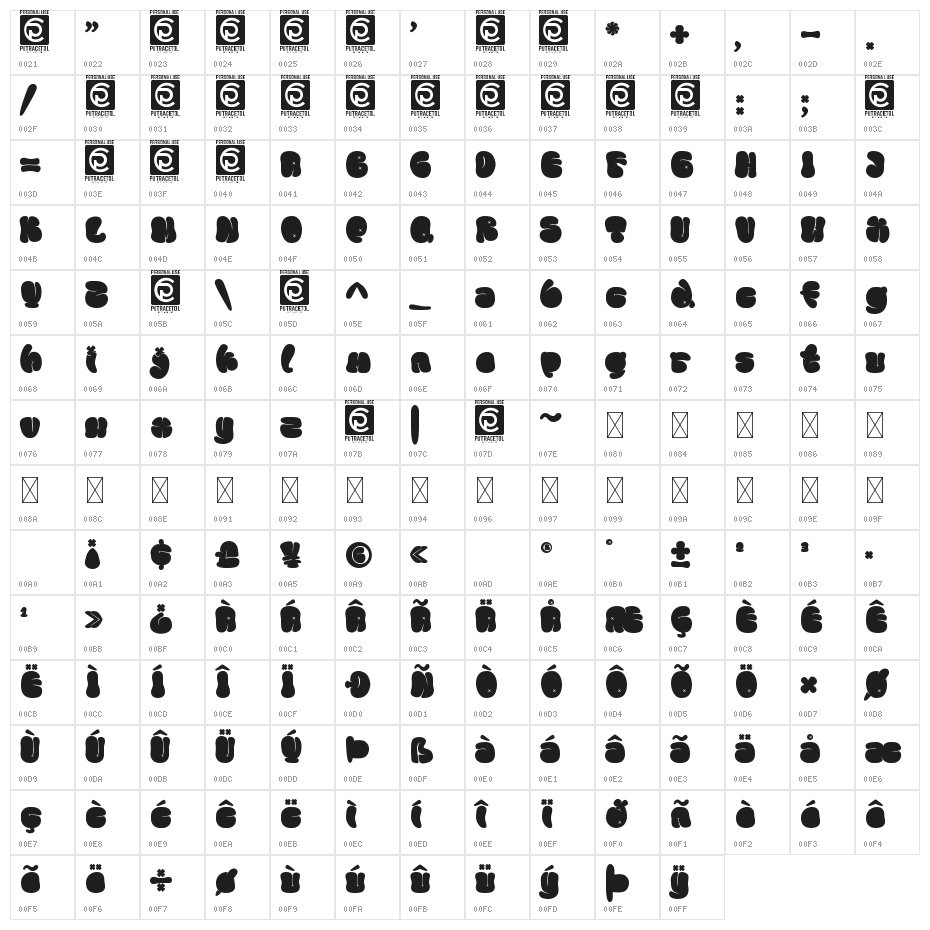 THE BOLD STREET Character Map