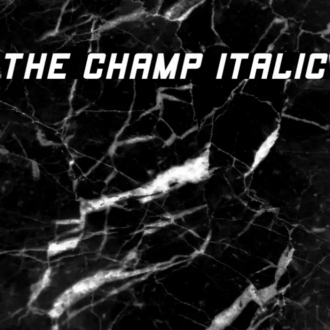 THE CHAMP Italic Font examples