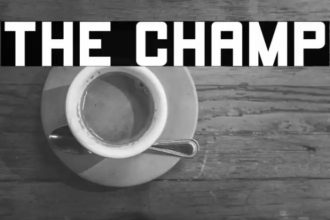 THE CHAMP Font examples