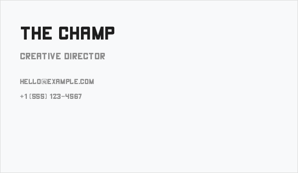 THE CHAMP Business Card