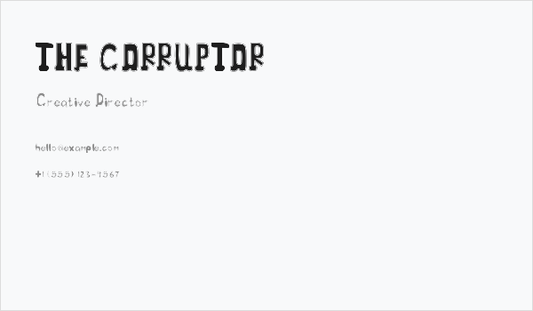 THE CORRUPTOR Business Card