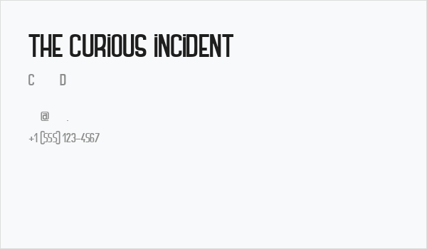 THE CURIOUS INCIDENT Business Card