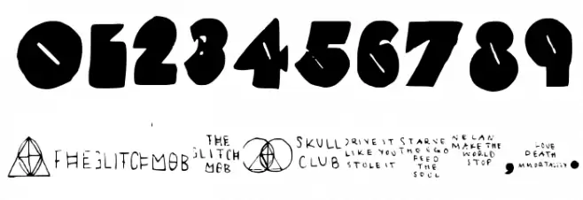 THE GLITCH MOB Medium Font OTHER CHARS
