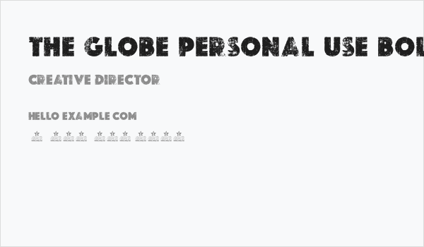 THE GLOBE PERSONAL USE Bold Business Card