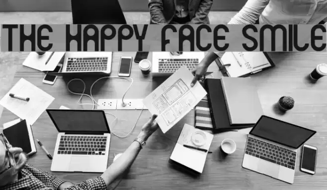 THE HAPPY FACE SMILE Font examples