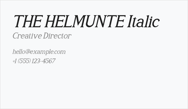 THE HELMUNTE Italic Business Card