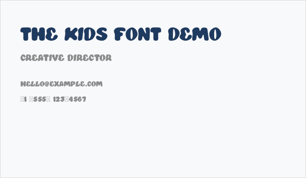 THE KIDS FONT DEMO Business Card