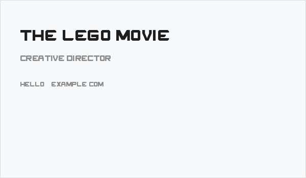 THE LEGO MOVIE Business Card