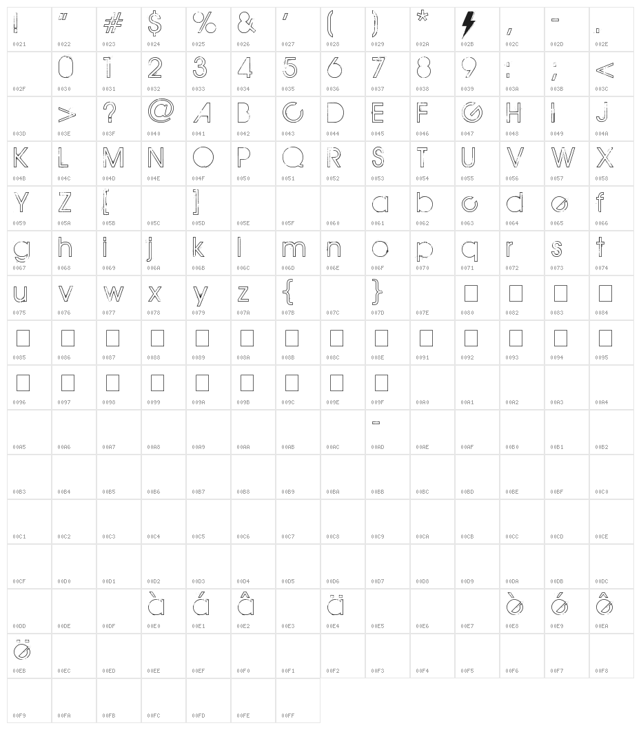 THE MAPLE ORIGINS Character Map