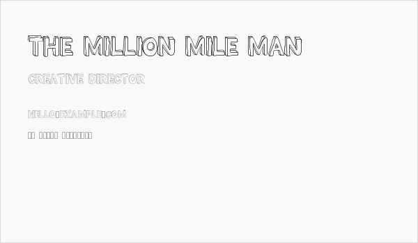 THE MILLION MILE MAN Business Card