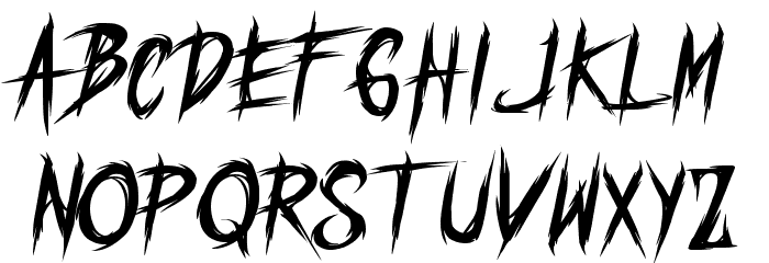 THE MURDER Schriftart Kleinbuchstaben