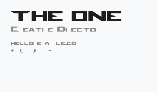 THE ONE Business Card