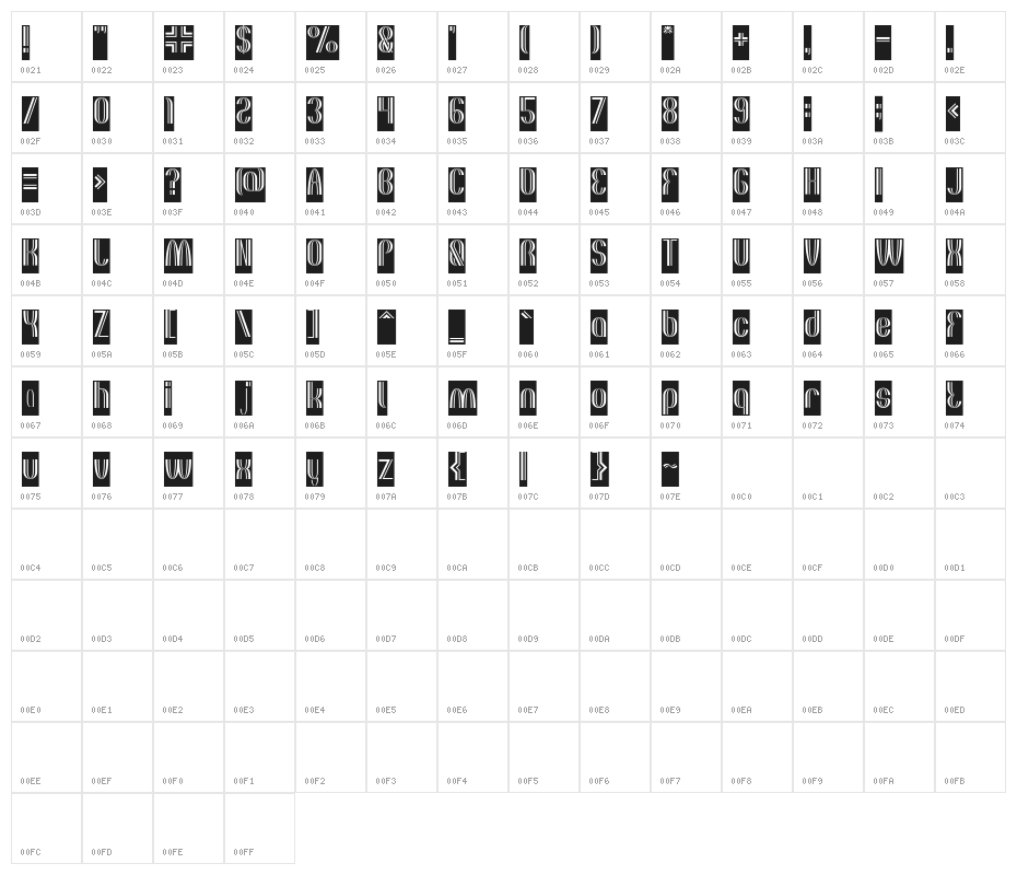 THE QUICK MOTORCROSS-Inverse Character Map