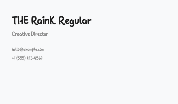 THE RainK Regular Business Card