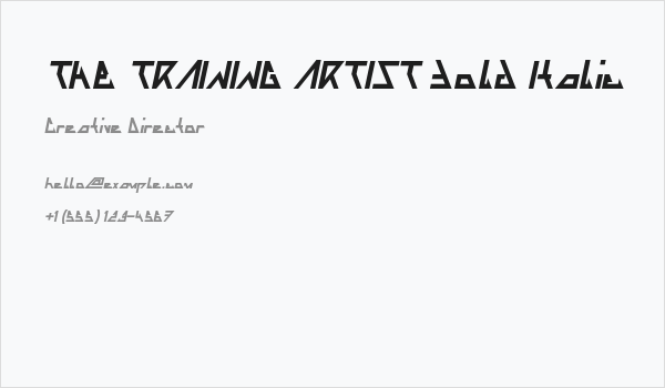 THE TRAINING ARTIST Bold Italic Business Card