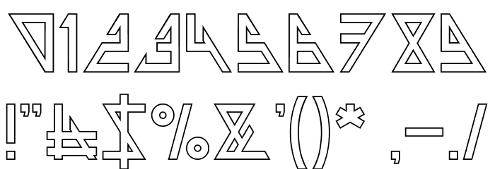THE TRAINING ARTIST-Hollow Font OTHER CHARS