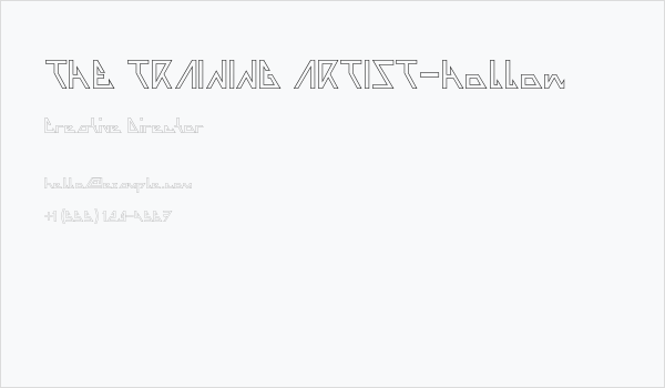 THE TRAINING ARTIST-Hollow Business Card