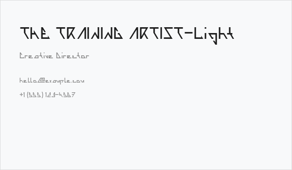 THE TRAINING ARTIST-Light Business Card
