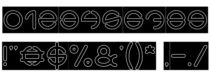 THE WORLD-Hollow-Inverse Font OTHER CHARS
