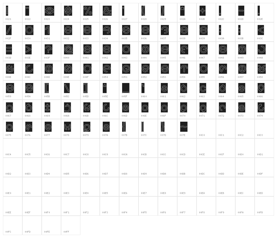 THE WORLD-Hollow-Inverse Character Map