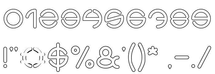 THE WORLD-Hollow Font OTHER CHARS