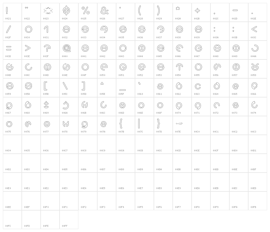 THE WORLD-Hollow Character Map