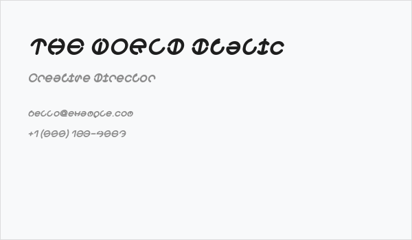 THE WORLD Italic Business Card