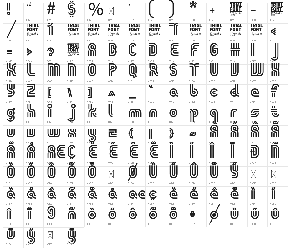 THEATERS DEMO REGULAR Character Map