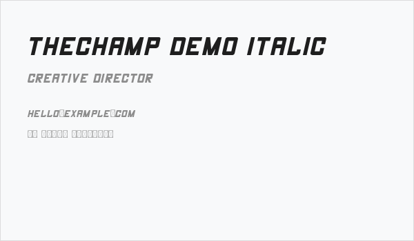 THECHAMP DEMO Italic Business Card