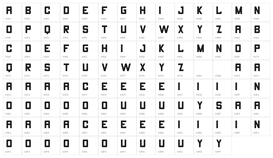 THECHAMP DEMO Character Map