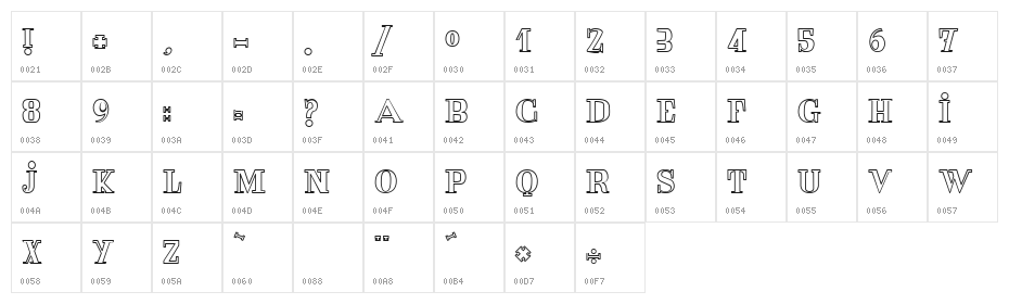 THEREDHORSE Character Map