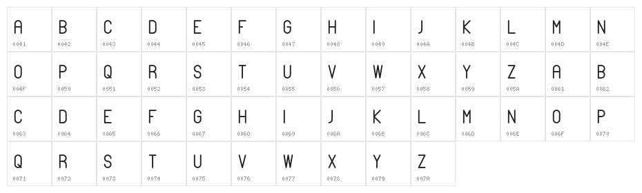 THEWELL Character Map