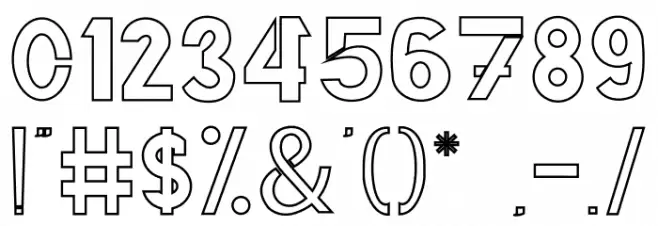 THIAGA Outline Font OTHER CHARS