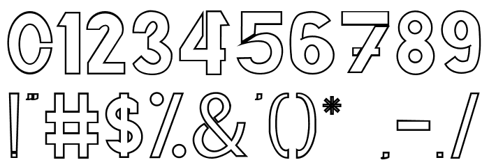 THIAGA Outline Font OTHER CHARS