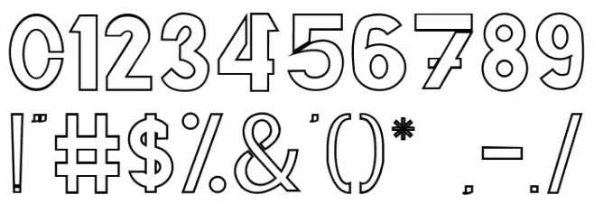 THIAGA Outline Font OTHER CHARS