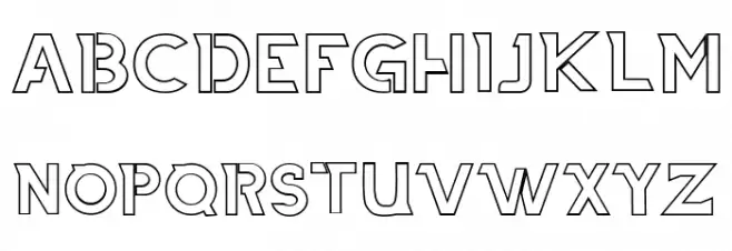 THIAGA Outline Caratteri MINUSCOLO