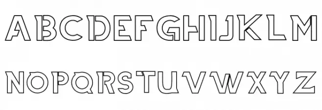THIAGA Outline Caratteri MINUSCOLO