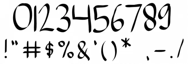 THIAGA Script Font OTHER CHARS