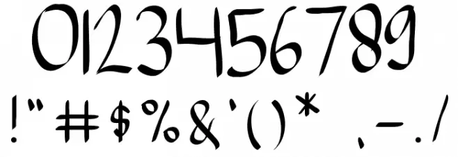 THIAGA Script Font OTHER CHARS