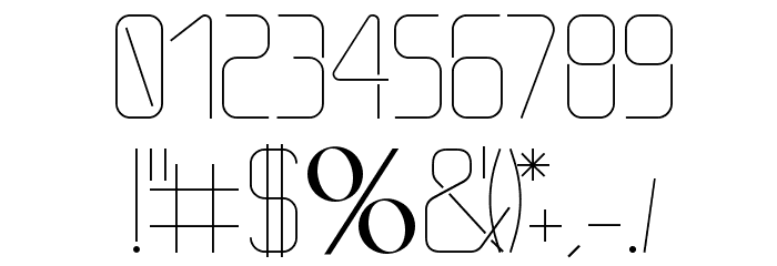 THIN Font OTHER CHARS